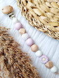 Attache tétine - Daisy Lila, brillant blanc