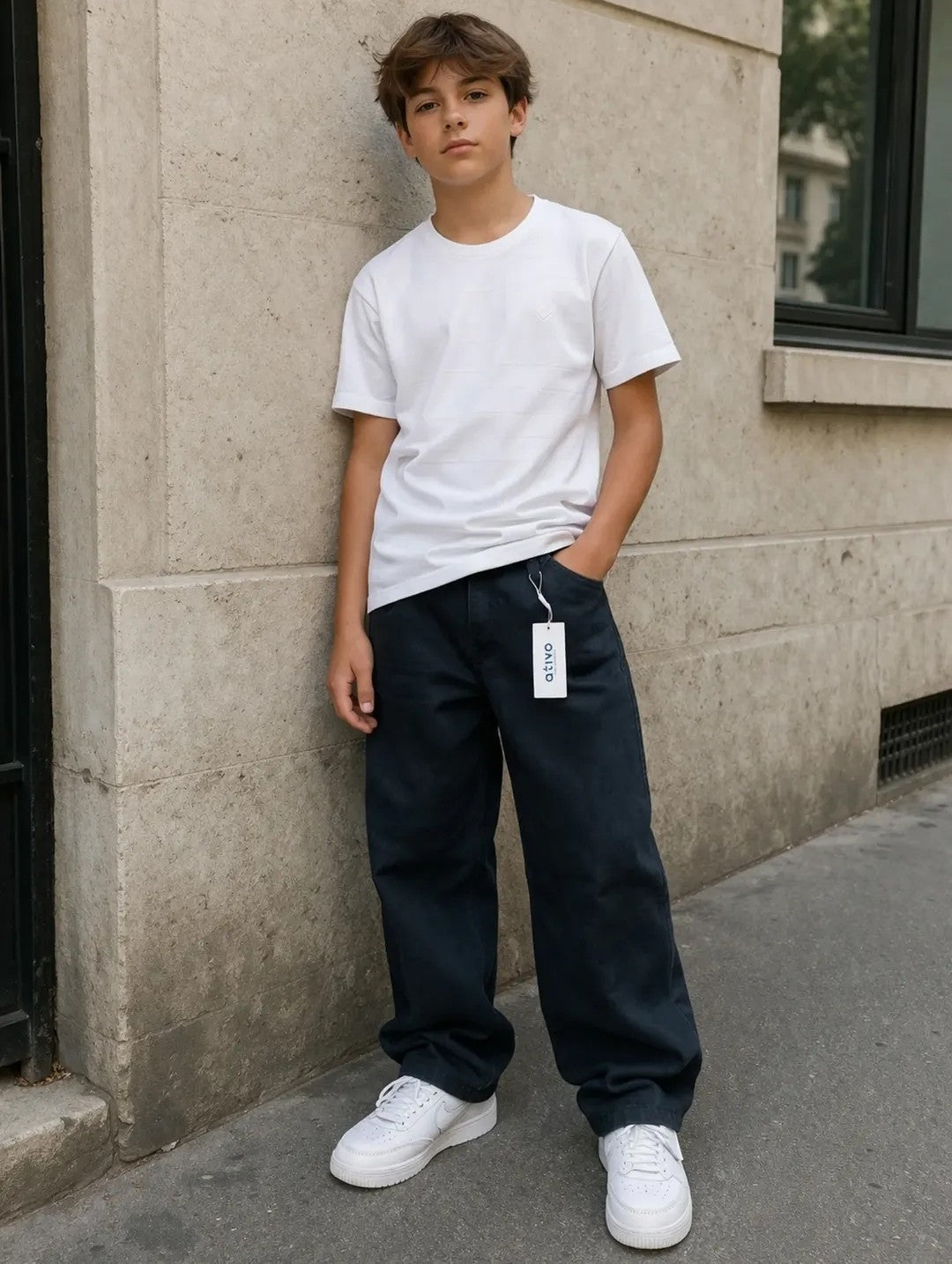 Pantalon marine poche de côté