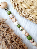 Attache tétine - Safari, vert foncé, beige