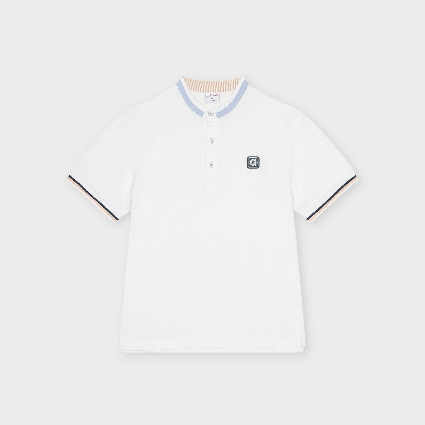 Polo blanc col mao