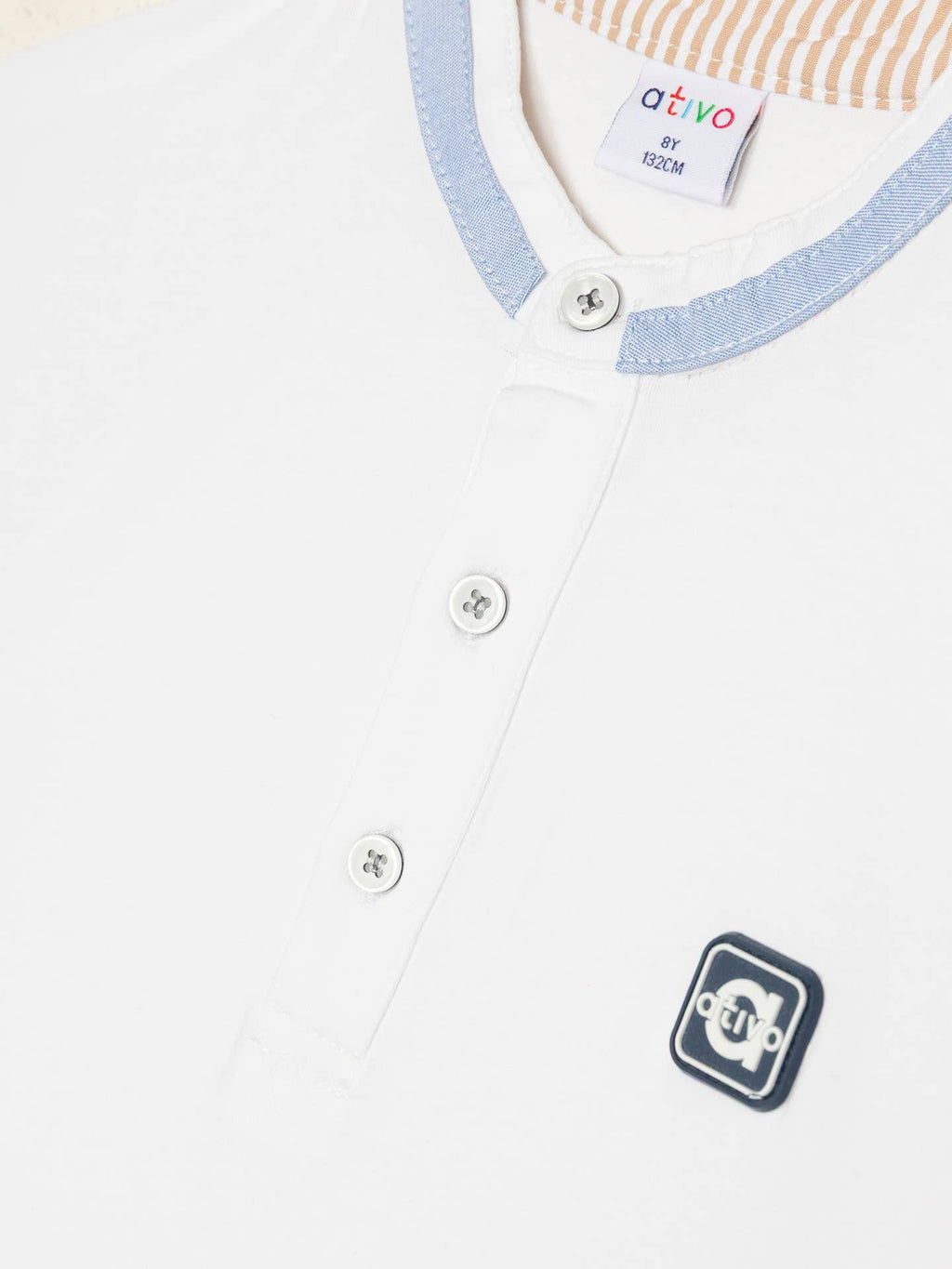 Polo blanc col mao