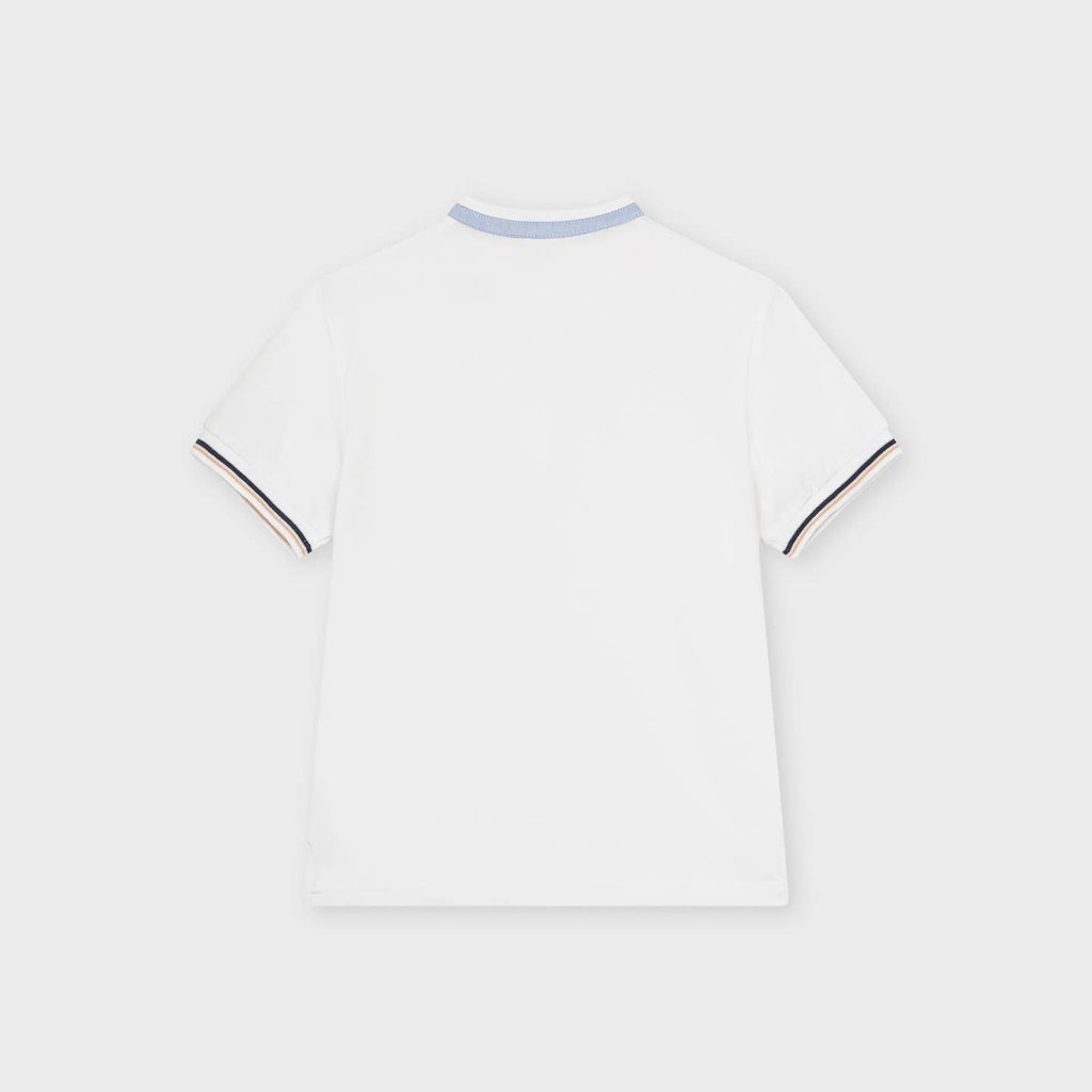 Polo blanc col mao