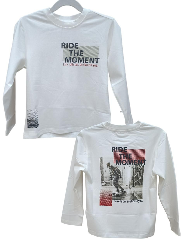 T-shirt blanc "skateboard"