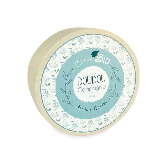 Doudou mouchoir chien bleu - coton bio