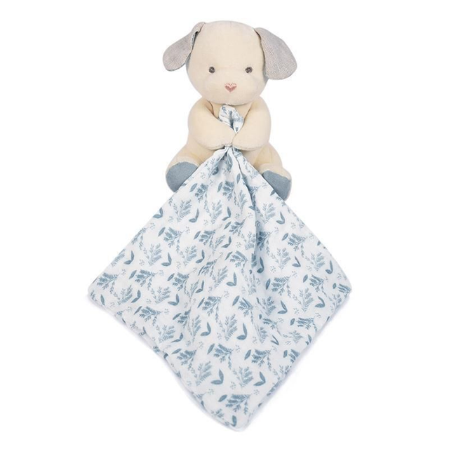 Doudou mouchoir chien bleu - coton bio