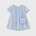 Robe avec sac bleu clair