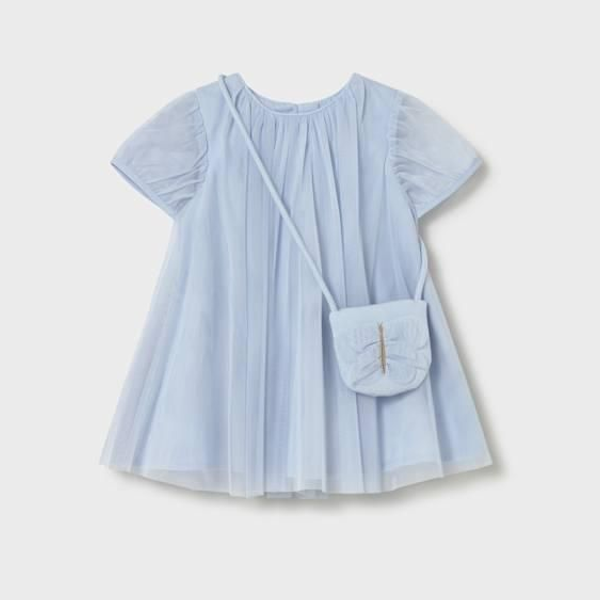 Robe avec sac bleu clair
