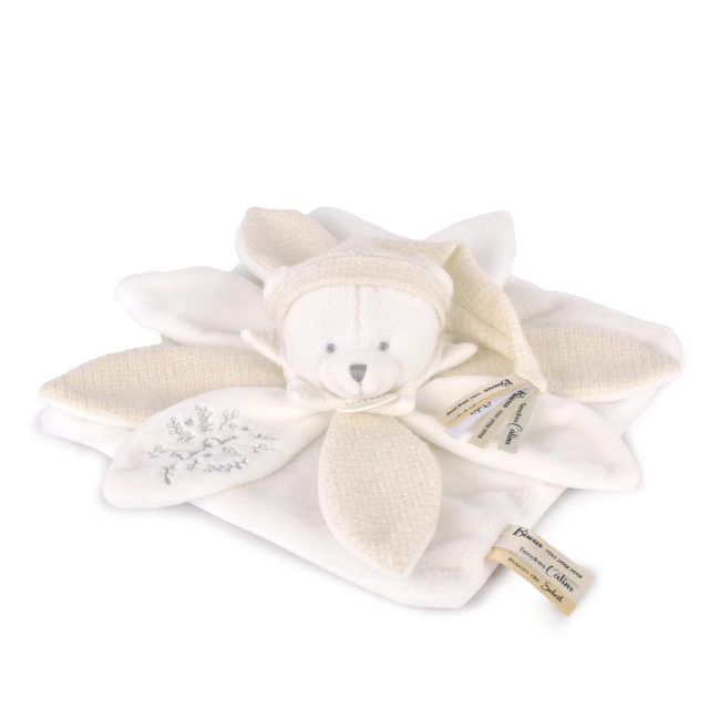 Doudou plat petales - Ours blanc