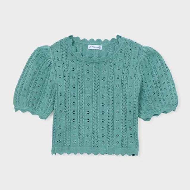 T-shirt en tricot vert
