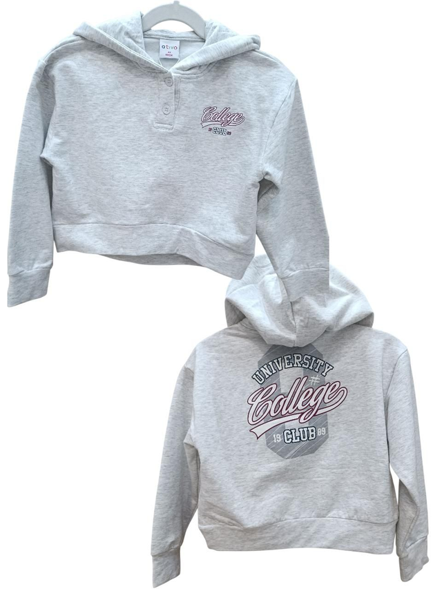 Sweat capuche gris "COLLEGE"