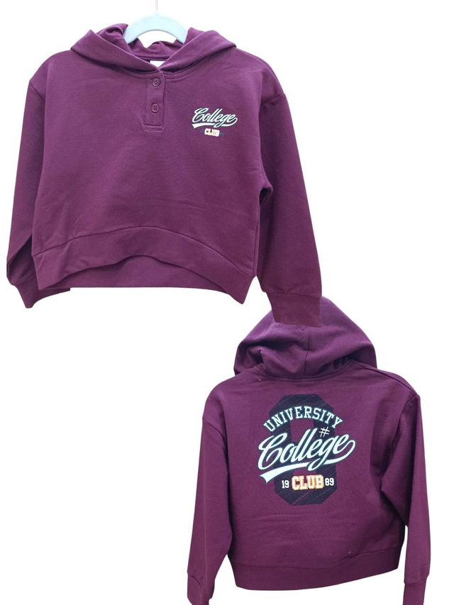 Sweat capuche bordeaux "COLLEGE"
