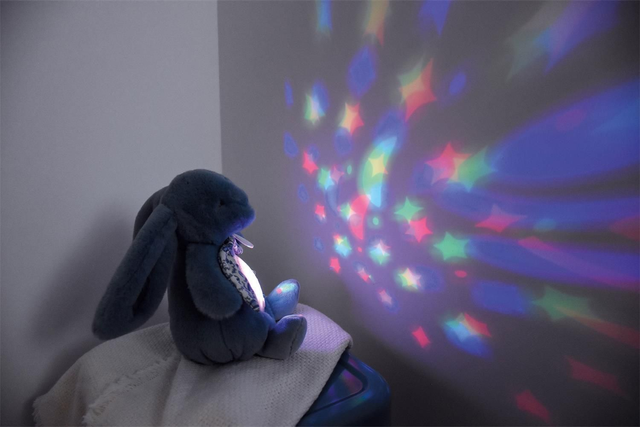 Veilleuse musicale lapin bleu