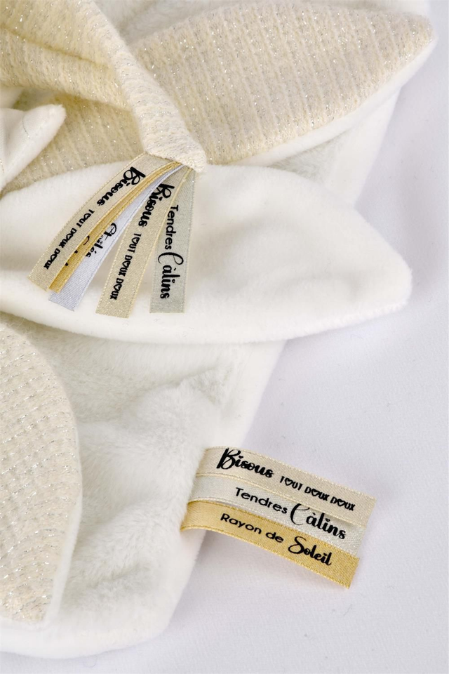 Doudou plat petales - Ours blanc