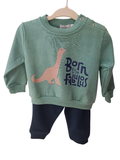 Jogging et sweat vert "Dinosaure"
