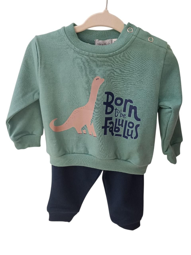 Jogging et sweat vert "Dinosaure"