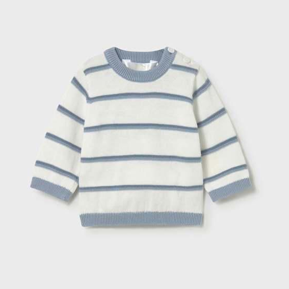 Pull tricot a rayures bleu