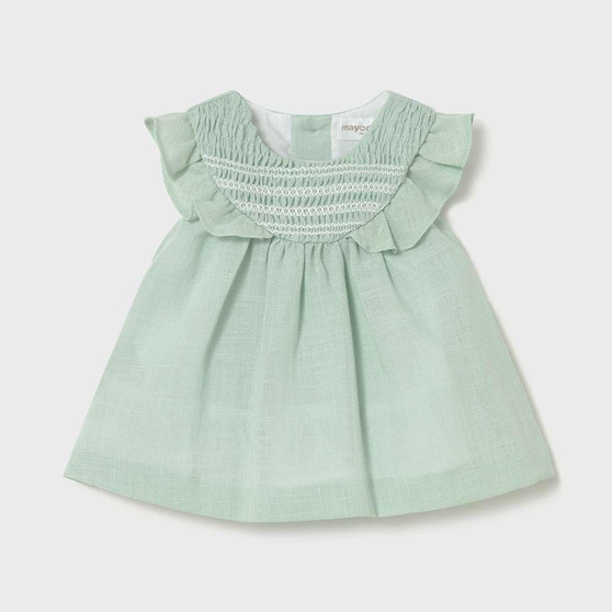 Robe nid d'abeille vert eau