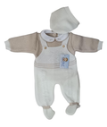 Ensemble 3 pieces ecru/beige T.U (1-3 mois)