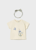 T-shirt avec bandeau fleuri