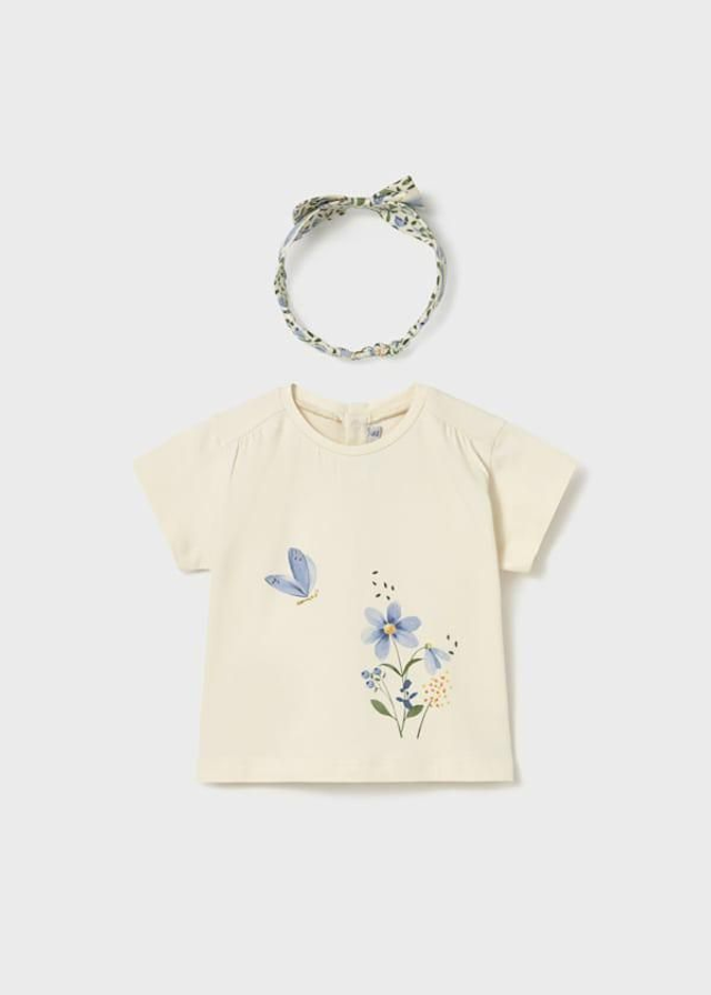 T-shirt avec bandeau fleuri