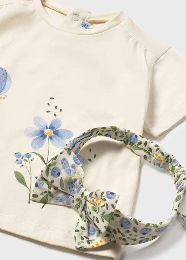 T-shirt avec bandeau fleuri