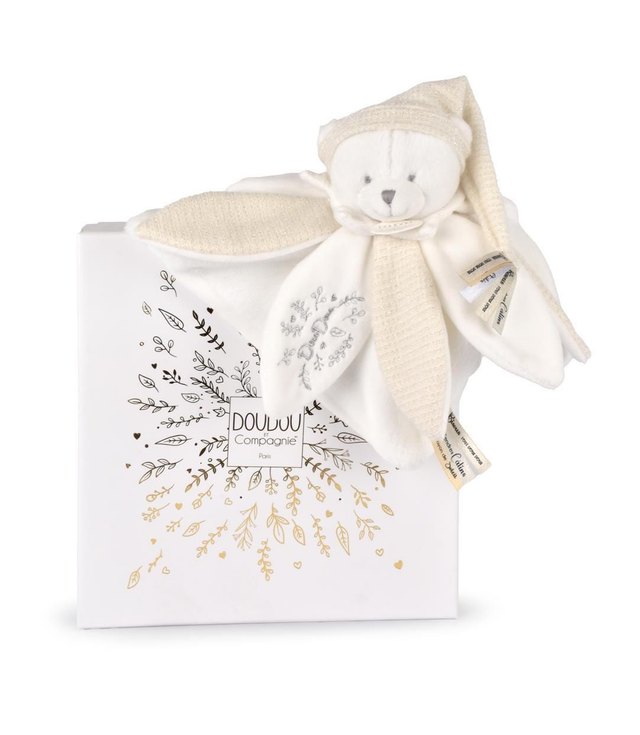 Doudou plat petales - Ours blanc