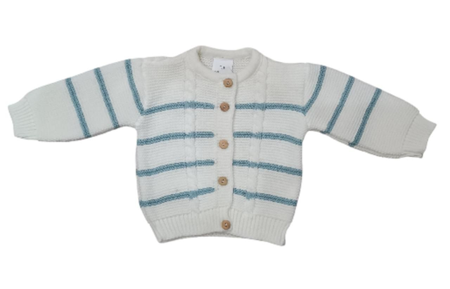 Gilet tricot rayures T.U (1-3 mois)