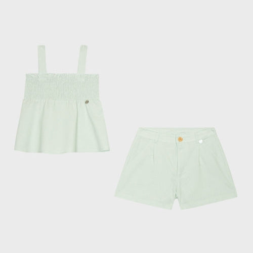 Ensemble en lin vert eau