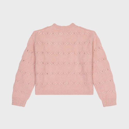 Pull rose pale perles