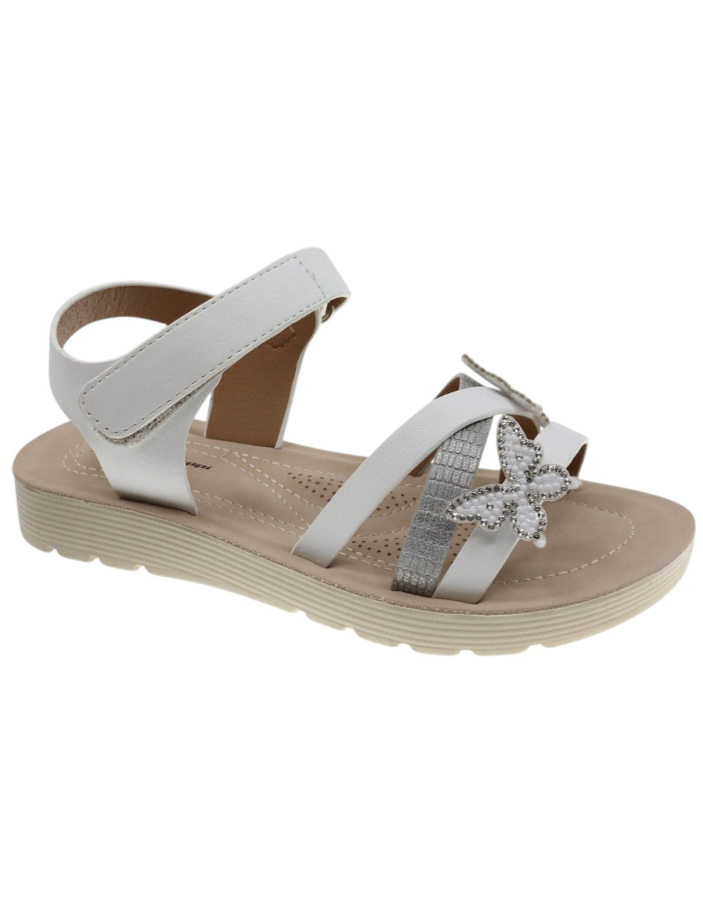 Sandales blanches "Papillon"
