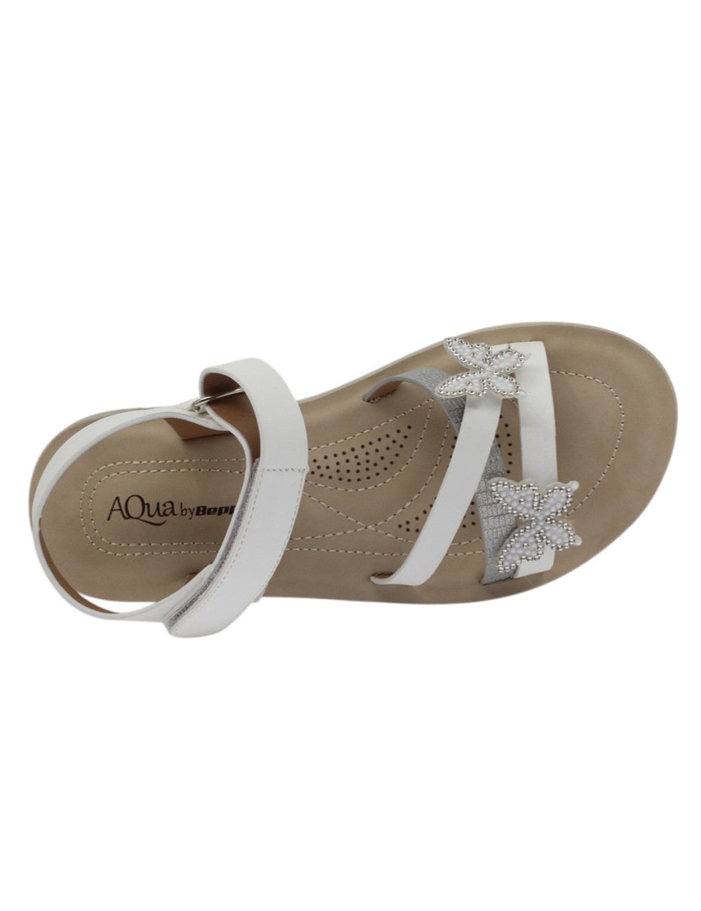 Sandales blanches "Papillon"