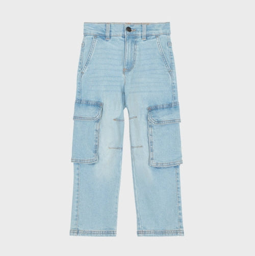 Jean cargo bleu clair